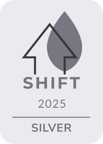 SHIFT Sustainability Standard Logo Silver 2025
